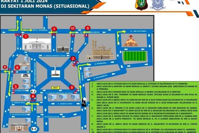 Hindari Kawasan Monas, Polisi Siapkan Rekayasa Lalu Lintas Saat Acara Pesta Rakyat