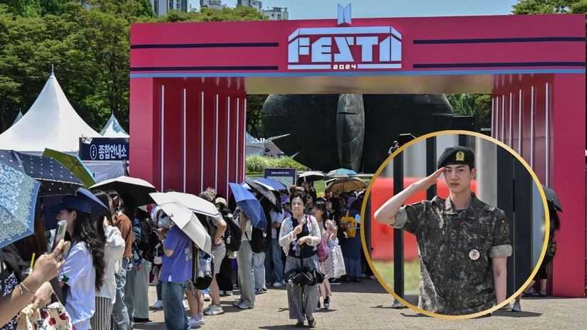 Jin BTS Beres Wamil, ARMY Banjiri Seoul Jelang 'Huggathon'
