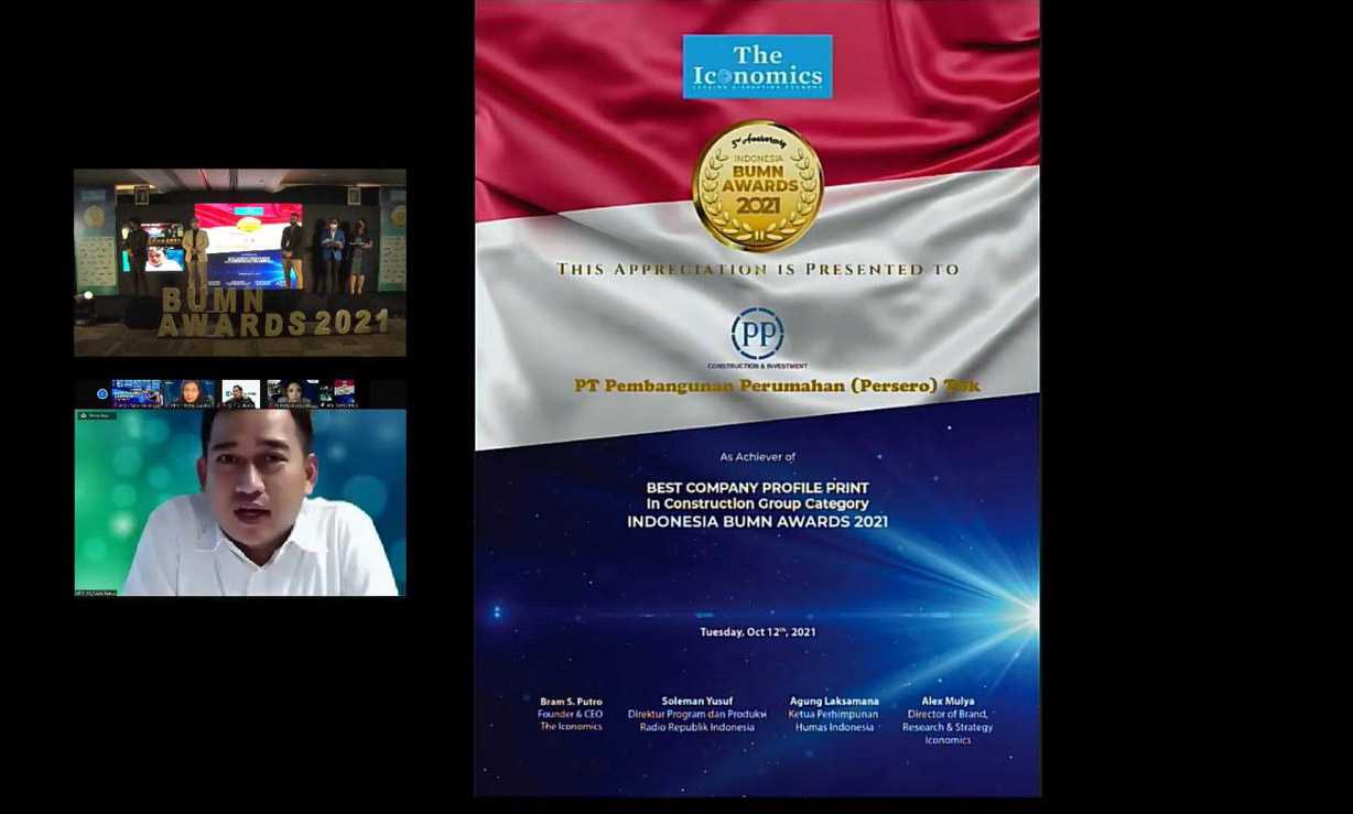 PTPP Terima Peghargaan Corporate Brand Awards 2021