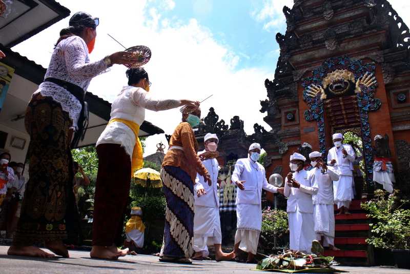 Umat Hindu Lakukan Prosesi Tawur Agung Jelang Perayaan Nyepi