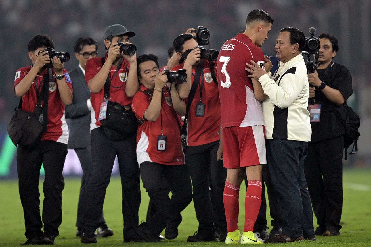 Prabowo Hadir Menyaksikan Laga Indonesia vs China di GBK