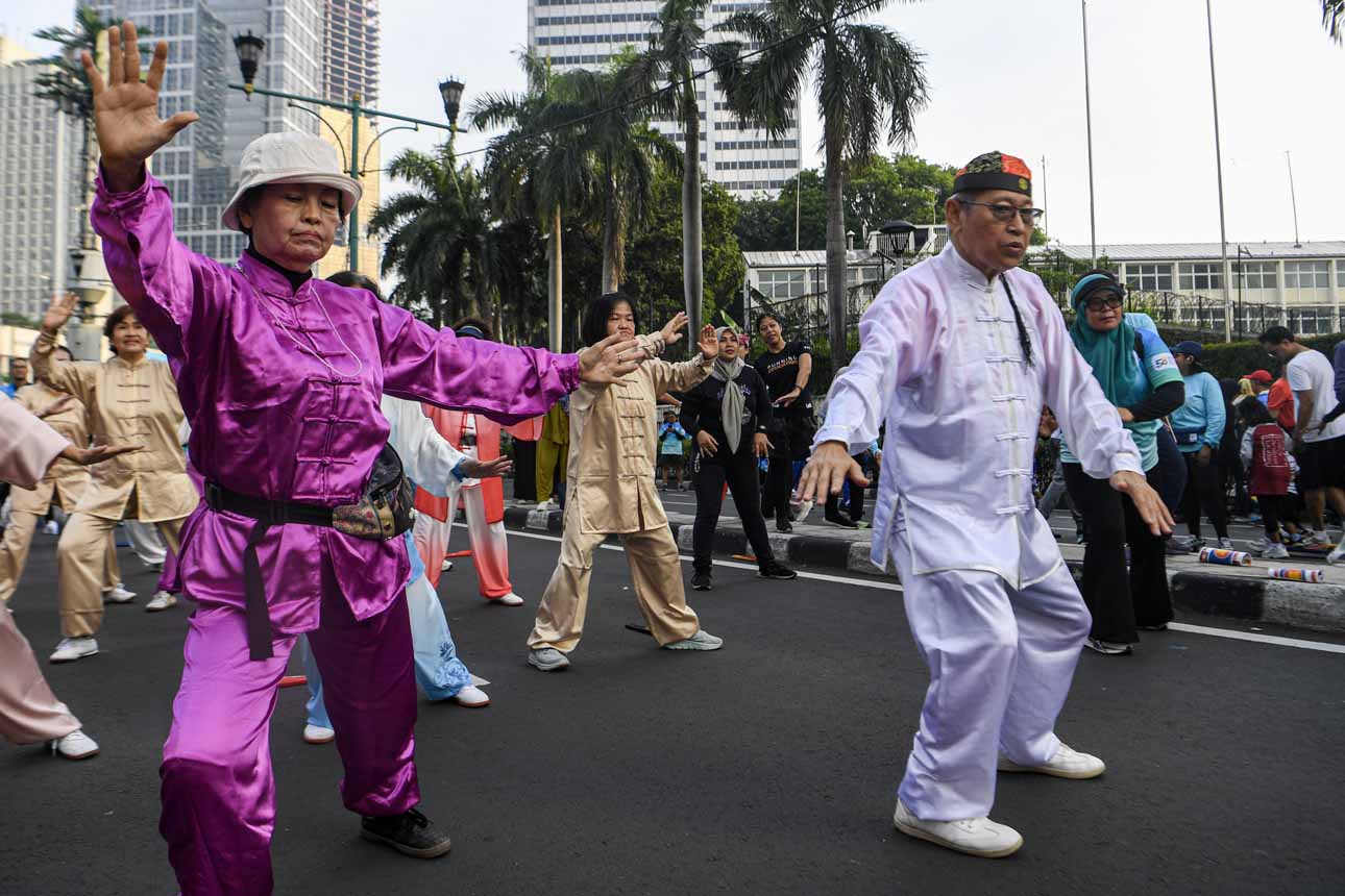 Kegiatan Senam Taichi dalam Acara HBKB Jakarta
