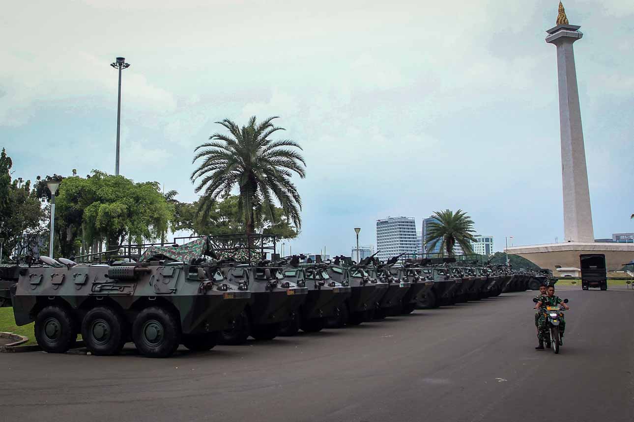 Persiapan HUT ke-80 TNI di Monas