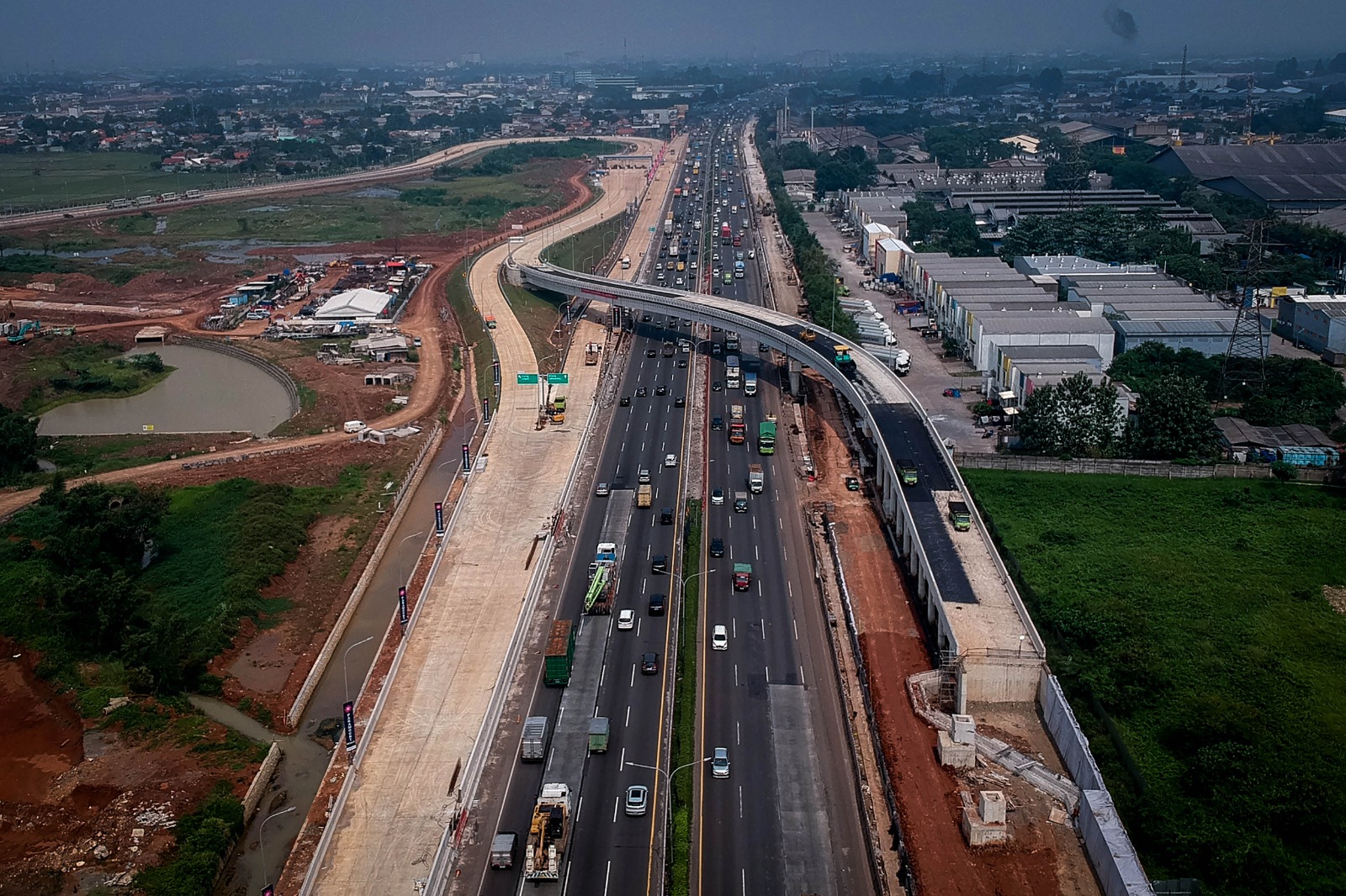 Progres pembangunan akses tol langsung KM 25 Jakarta-Merak