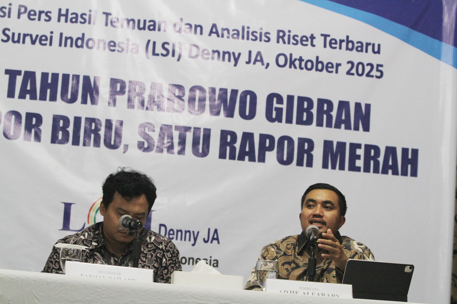 LSI Denny JA Rilis Survei Satu Tahun Pemerintahan Prabowo-Gibran