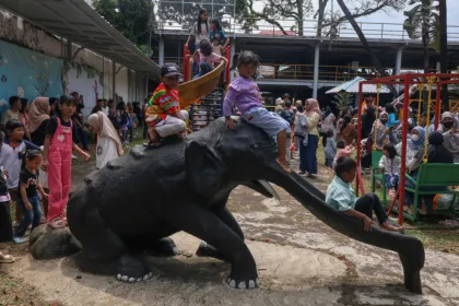 Pengunjung padati Taman Woody Depok saat libur Lebaran