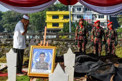 Pemakaman Mayor Inf Zulmi Aditya Iskandar di Bandung