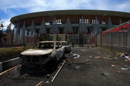 Potret Stadion Lukas Enembe Usai Kericuhan