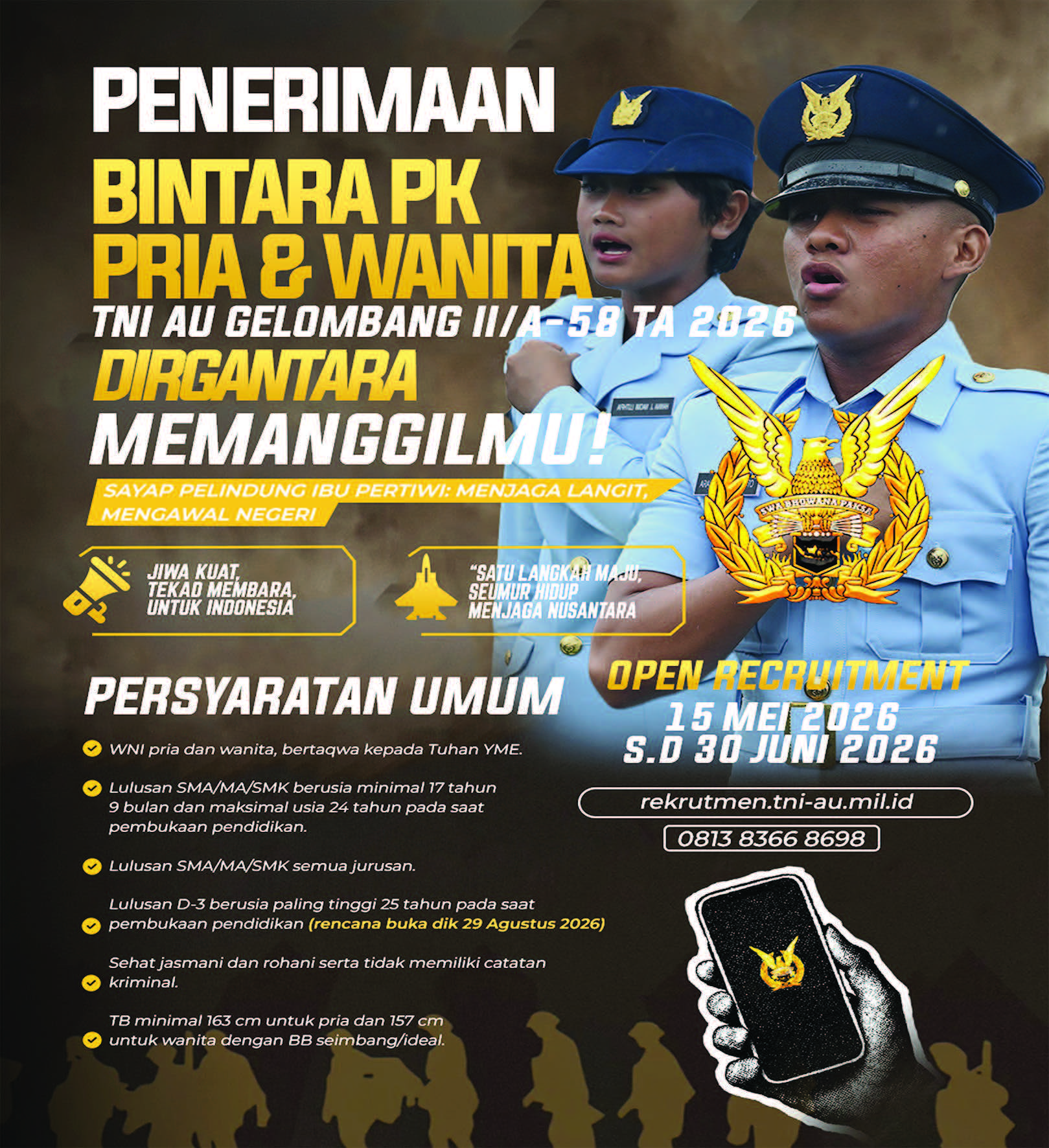 Penerimaan Bintara PK TNI AU Gelombang 2