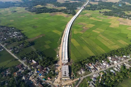 Berita Foto : Pembangunan Tol Serang–Panimbang Seksi 3B Terus Berjalan