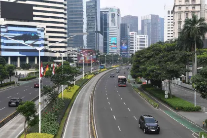Berita Foto : Arus Lalu Lintas di Jalan Protokol Lengang pada Libur Tahun Baru Islam