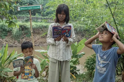 Ruang belajar anak di bantaran Ciliwung