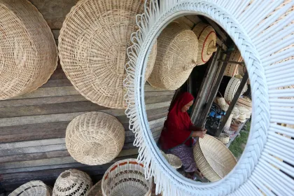 Berita Foto : Komoditas ekonomi kreatif nasional dari rotan