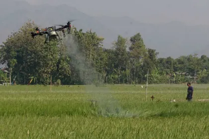 Berita Foto : Teknologi Drone Pertanian Percepat Modernisasi Sektor Tanaman Pangan
