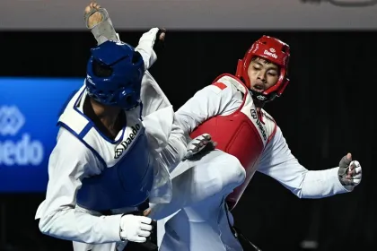 Berita Foto : Serda Muhammad Raihan Fadhila Sabet Medali Emas Kyorugi Under 80 Kg Asian Taekwondo Open 2026.