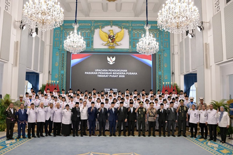 Berita Foto : Panglima TNI Hadiri Pengukuhan Paskibraka Tingkat Pusat 2026