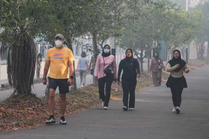 Berita Foto : Kualitas Udara Palangka Raya Tembus Level Berbahaya