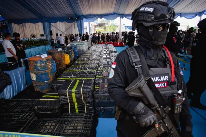 Berita Foto : Pengungkapan penyelundupan 2,6 ton sabu cair