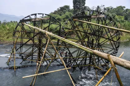 Berita Foto : Kincir Air Swadaya Petani Atasi Kekeringan di Tasikmalaya