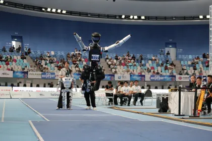 Berita Foto : Hari terakhir kompetisi robot humanoid di Beijing
