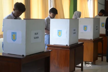 Berita Foto : Edukasi demokrasi lewat Pemilihan Ketua OSIS