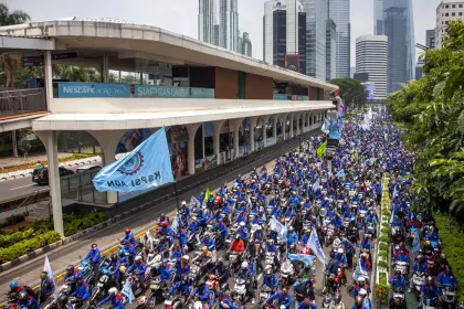 Buruh Gelar Aksi Unjuk Rasa di Jakarta