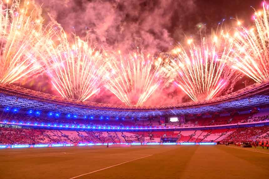 Berita Foto : Kembang Api Meriahkan Pembukaan FIFA ASEAN Cup 2026 di Jakarta