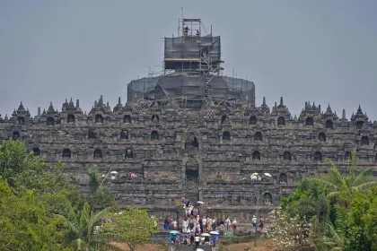 Berita Foto : Pemugaran Mahastupa Borobudur Dilakukan untuk Jaga Kelestarian Candi