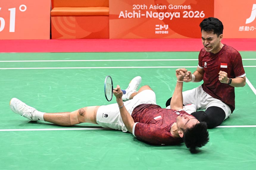 Foto: Tumbangkan Wakil China, Leo/Daniel Sabet Emas Asian Games 2026