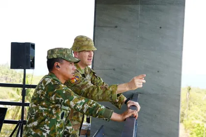 TNI–ADF Padukan Kekuatan Laut dan Udara dalam Demo Pendaratan Amfibi Keris Woomera 2026.