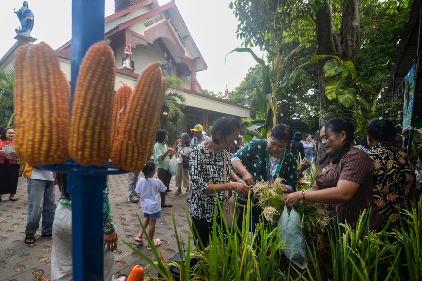 Berita Foto : Umat Katolik di Klaten Gelar Misa Syukur Hari Pangan Sedunia