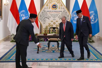 Sekjen PBB Kunjungi Kemlu RI untuk Hadiri Diskusi Kebijakan Luar Negeri