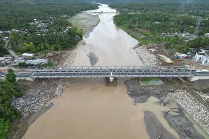 Progres pembangunan Jembatan Teupin Mane Aceh