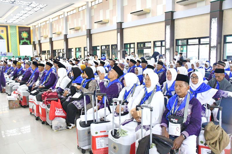 370 calon haji kloter 3 Embarkasi Palembang tiba ke asrama haji