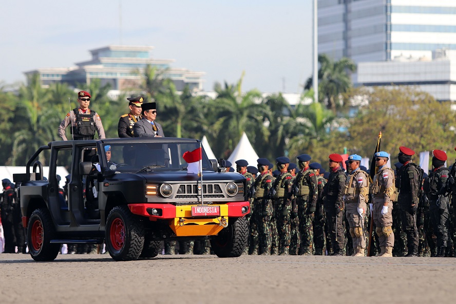 Upacara HUT ke-79 Bhayangkara Dipimpin Presiden Prabowo di Monas