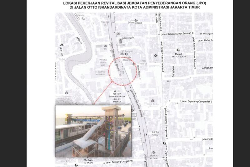Dishub DKI Revitalisasi JPO Jalan Otista Jakarta Timur