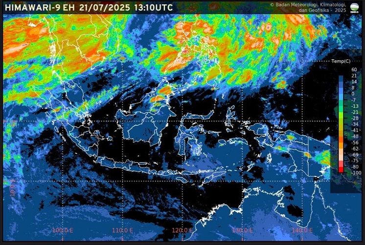 BMKG: Awan Naungi Beberapa Kota-kota Besar di Sumatra, Jawa, Kalimantan, dan Sulawesi