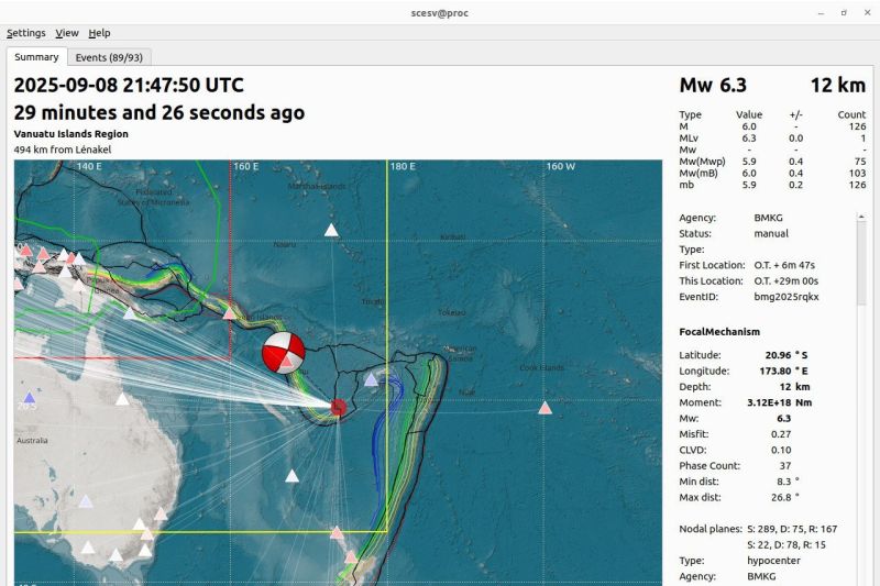 Gempa Kuat M6,4 Guncang Vanuatu, BMKG: Tidak Memicu Tsunami di Indonesia
