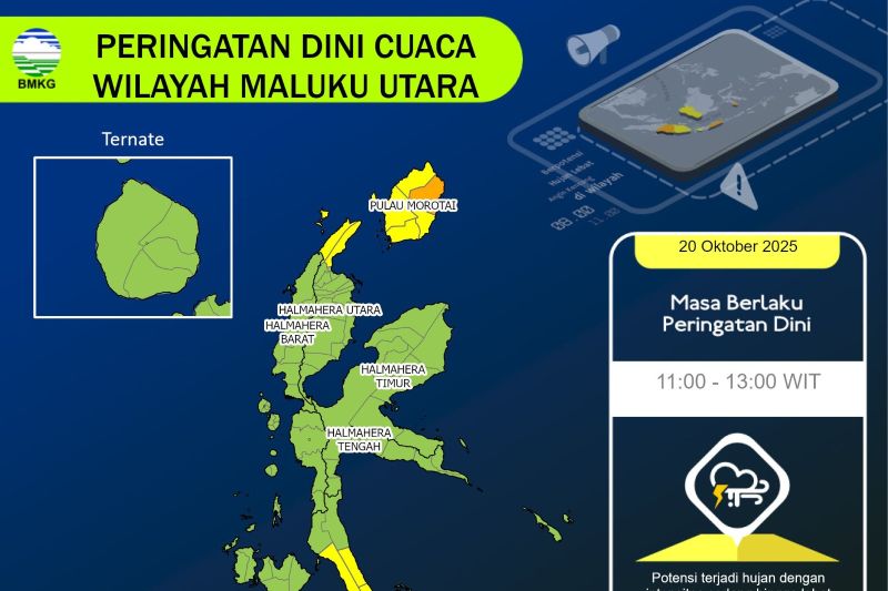 Maluku Utara Alami Cuaca Ekstrem dalam Sepekan ke Depan