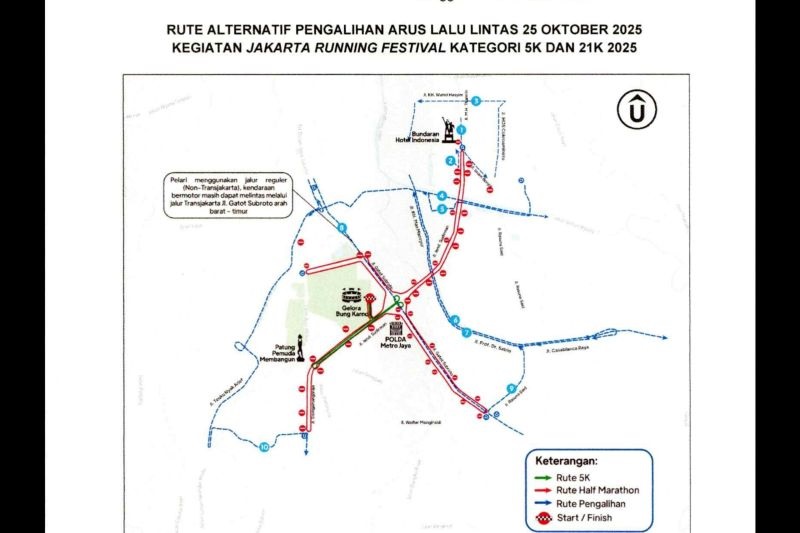 Jakarta Running Festival 2025 Digelar, 18 Ruas Jalan Terdampak Pengalihan