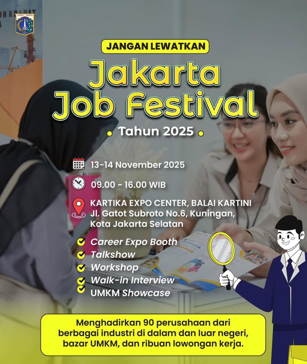 Jakarta Job Festival 2025 Digelar 13–14 November 2025, Ribuan Lowongan Siap Diburu di Balai Kartini