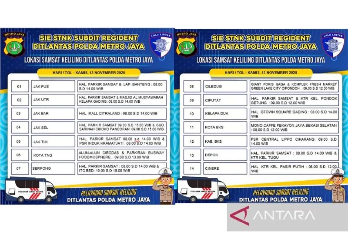 Samsat Keliling Hari Ini Ada di 14 Wilayah Jadetabek, Bayar Sekarang Denda Dihapus!