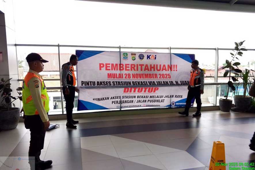Mulai 28 November Mendatang Pintu Selatan Stasiun Bekasi Ditutup