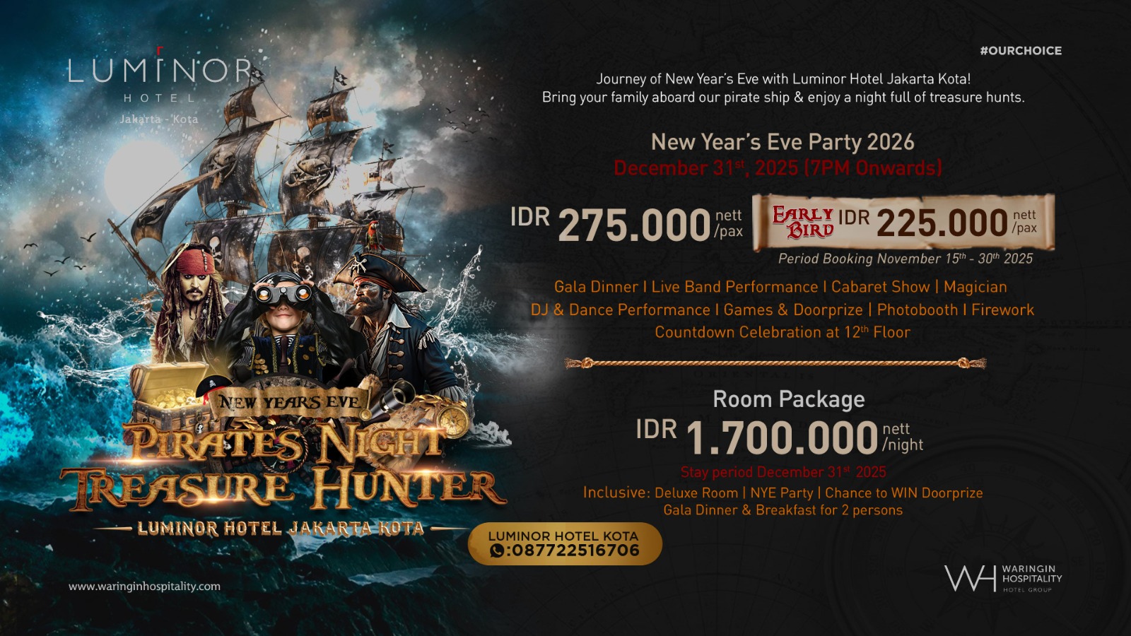 Rayakan Momen Akhir Tahun dengan Sensasi Petualangan Bajak Laut dan Berburu Harta Karun di Luminor Hotel Jakarta Kota!