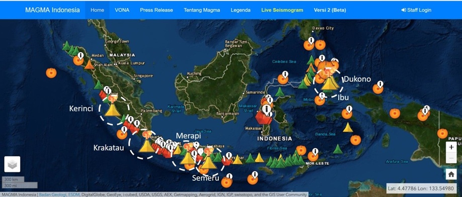 Badan Geologi: 127 Gunung Berapi di Indonesia Berstatus Aktif