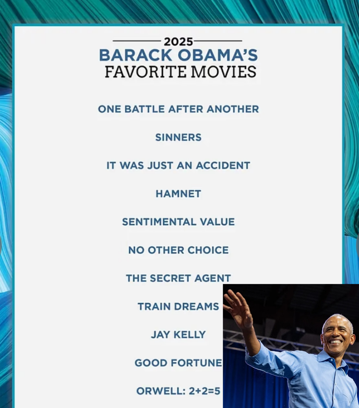Ini Film, Buku dan Musik Favorit Barack Obama  di Tahun 2025