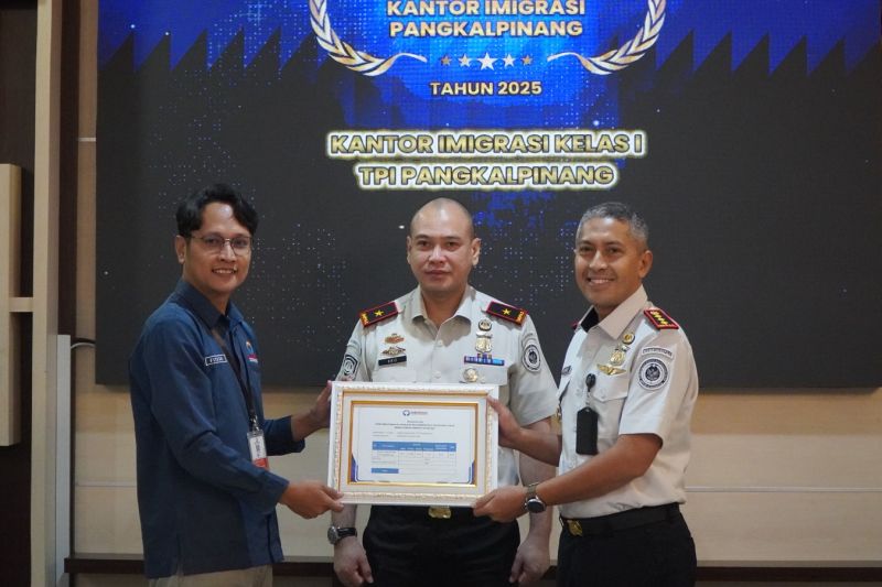 Kantor Imigrasi Pangkalpinang Raih Predikat Baik Pelayanan Publik 2025 dari Ombudsman RI