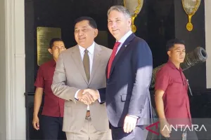 Menhan Sjafrie Sjamsoeddin Terima Kunjungan Wakil PM Australia Richard Marles di Jakarta