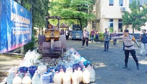 Pemusnahan Minuman Beralkohol Sitaan Selama Ramadan