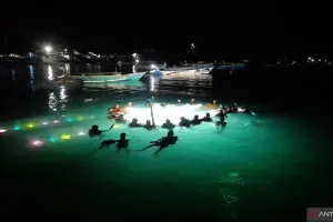 Unik! Lanal dan Penyelam Gorontalo Rayakan Tumbilotohe di Bawah Laut